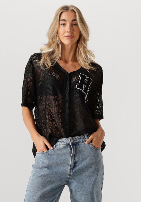 Zwarte HAUTE L'AMITI&Eacute; Top COURT LACE TEE - large