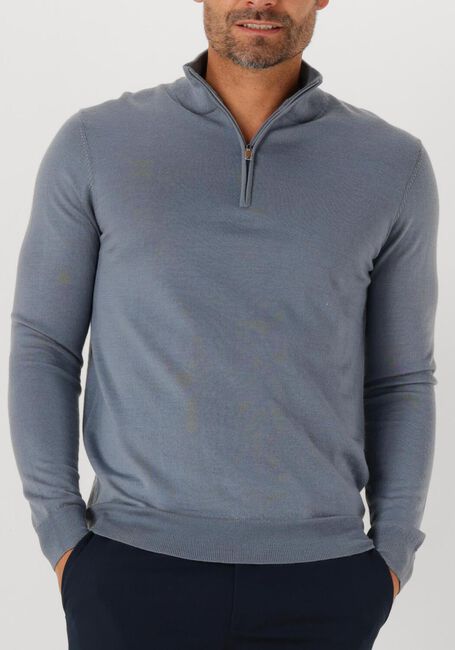 Donkerblauwe PROFUOMO Trui PULLOVER HALF ZIP MERINO - large
