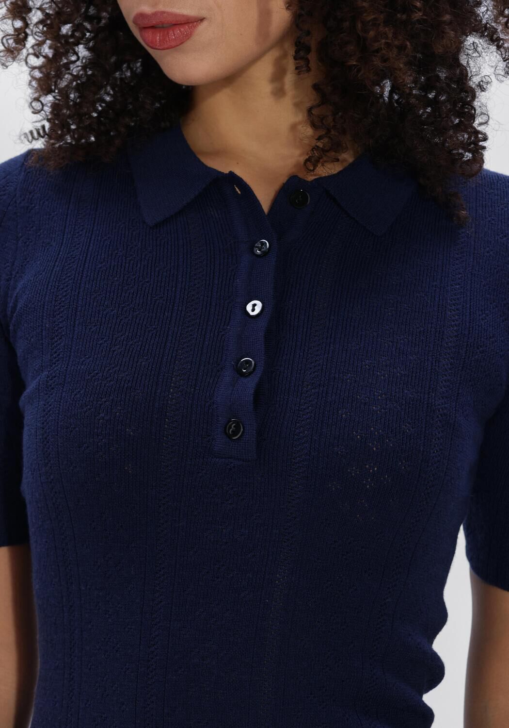 Donkerblauwe HERSKIND Blouses CYENNA KNIT BLOUSE - large