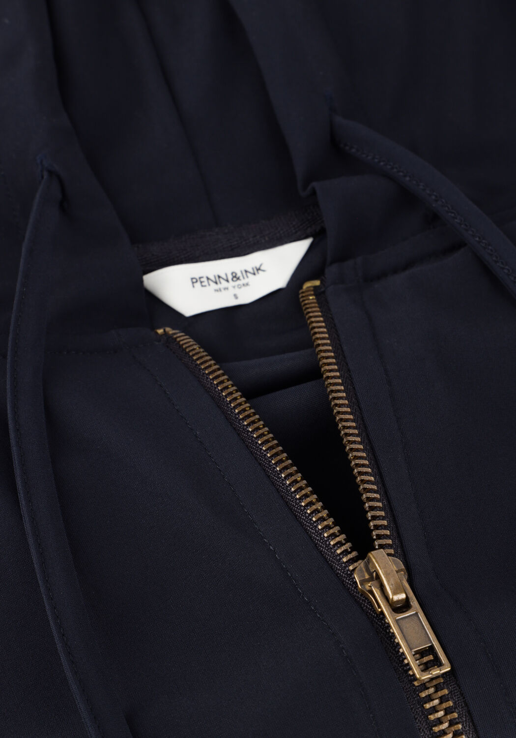 Donkerblauwe PENN & INK Vest HOODIE W25F1739 - large