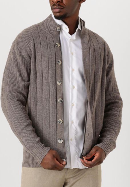 Bruine GENTILUOMO Trui TURTLE BUTTON+ZIP LS - large