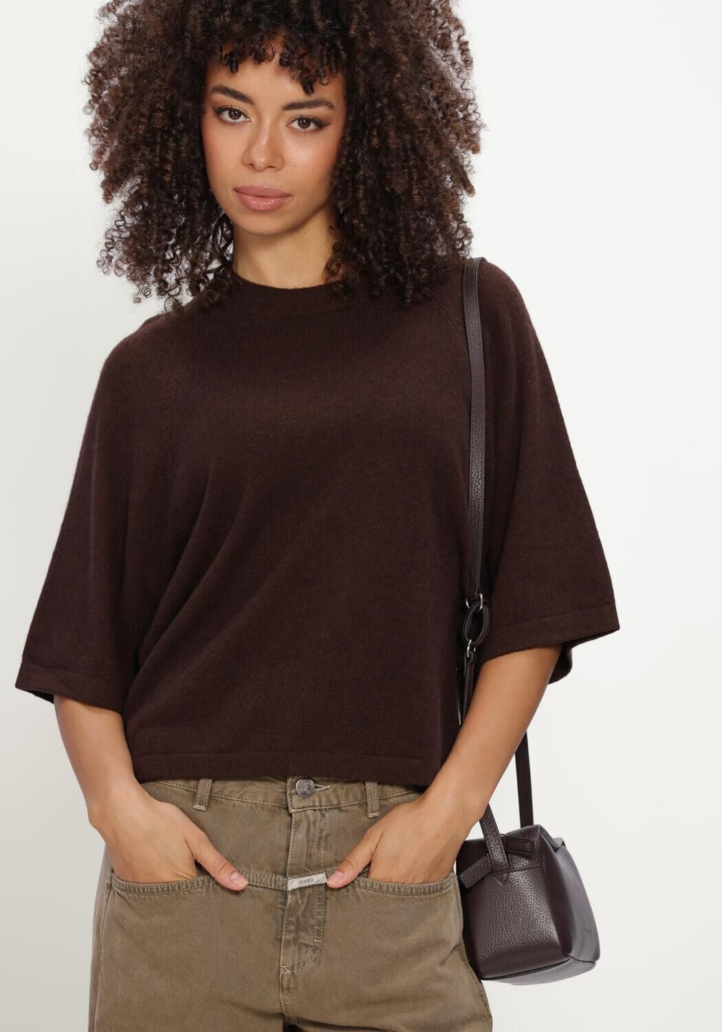 Bruine ABSOLUT CASHMERE T-shirt LEANA - large