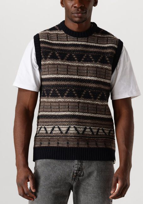 Donkerblauwe FORÉT Spencer CONE JACQUARD VEST - large