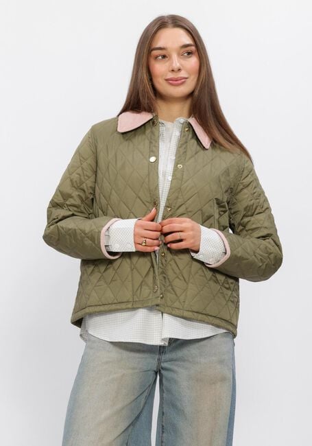 Groene BARBOUR Gewatteerde jas ICONS CROPPED LEDDESDALE QUILTED JACKET - large