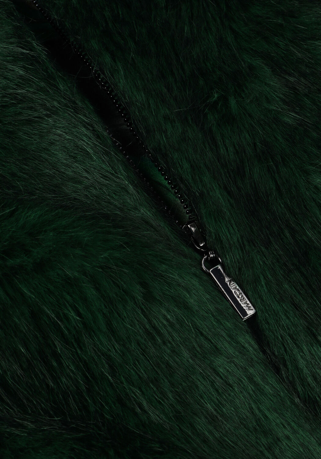 Donkergroene MARC CAIN COLLECTION Faux fur jas ZC 12.07 W64 - large