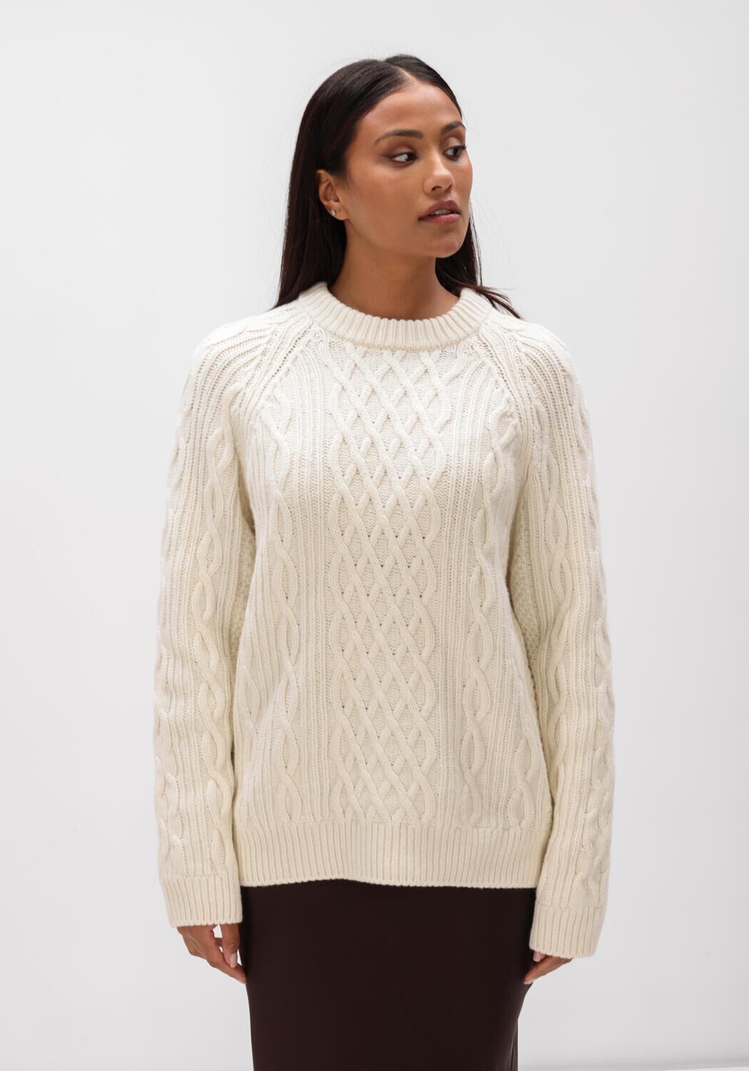 Gebroken wit ANINE BING Trui LOUIE SWEATER IVORY - large