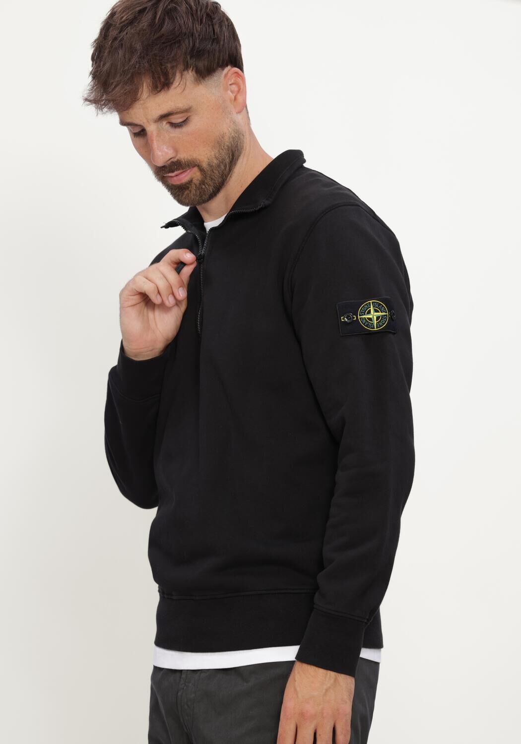 Zwarte STONE ISLAND Trui LS POLO S0051 - large