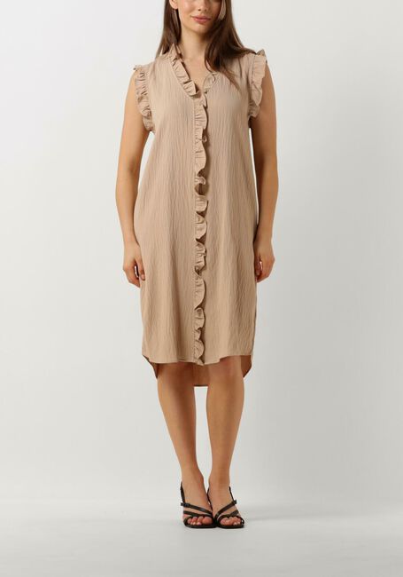 Taupe CO'COUTURE Mini jurk SUEDA FRILL DRESS - large