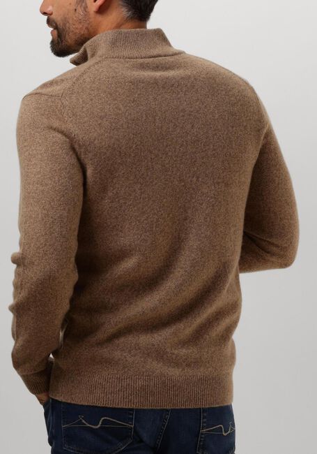Taupe PROFUOMO Trui PULLOVER HALF ZIP BUTTON - large
