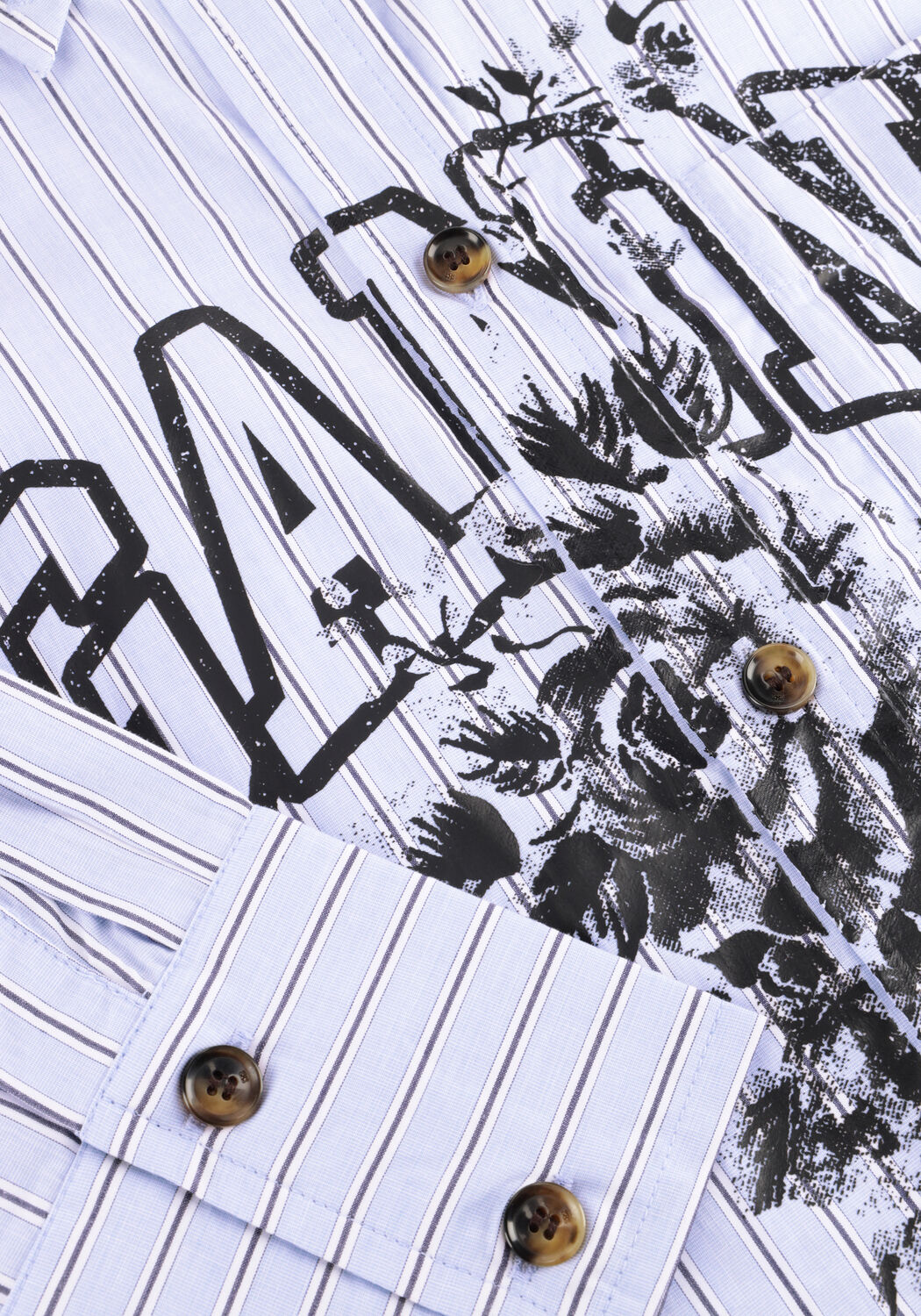 Lichtblauwe GANNI Blouses STRIPE COTTON SHIRT - large