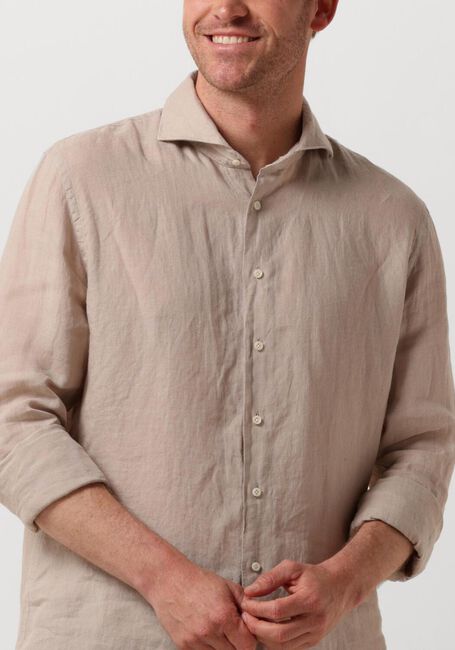 Beige PROFUOMO Casual overhemd SHIRT X-CUTAWAY SC LINNEN - large