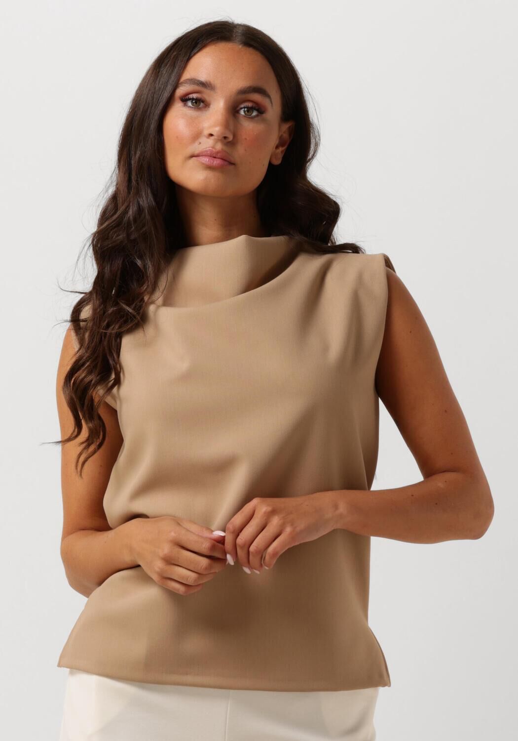 Aimee the Label Top Dames Robert, Maat: S, Kleur: Camel