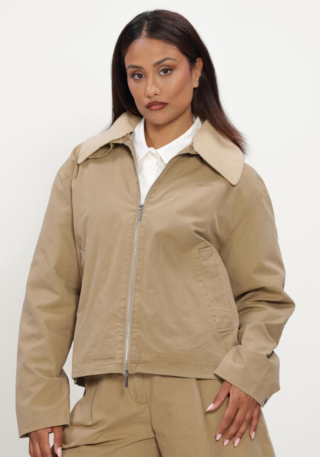 Beige OLAF HUSSEIN Jack HERRINGBONE JACKET - large