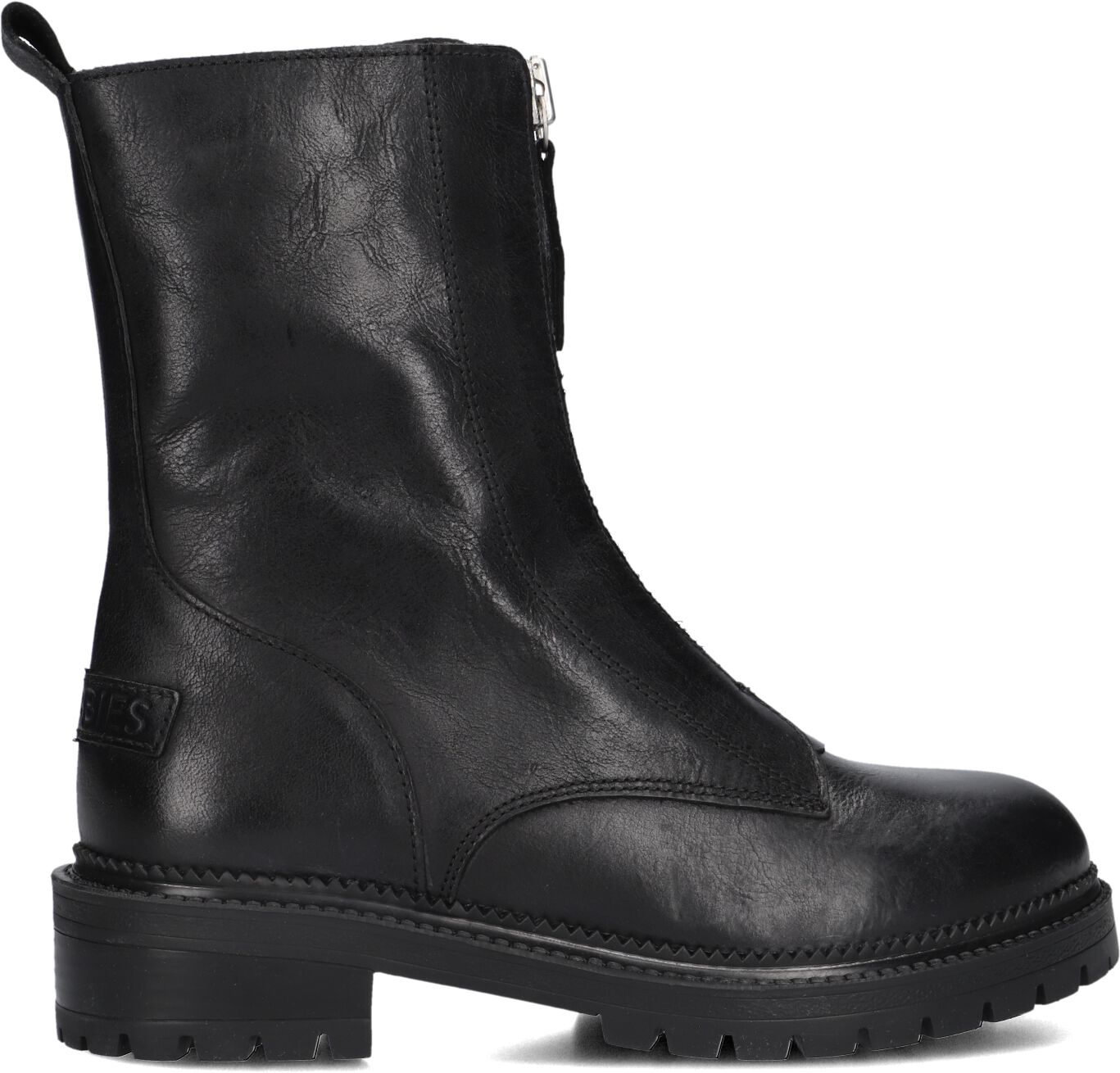 Shabbies Enkelboots Dames Tirza Zipa, Maat: 38, Materiaal: Leer, Kleur: Zwart
