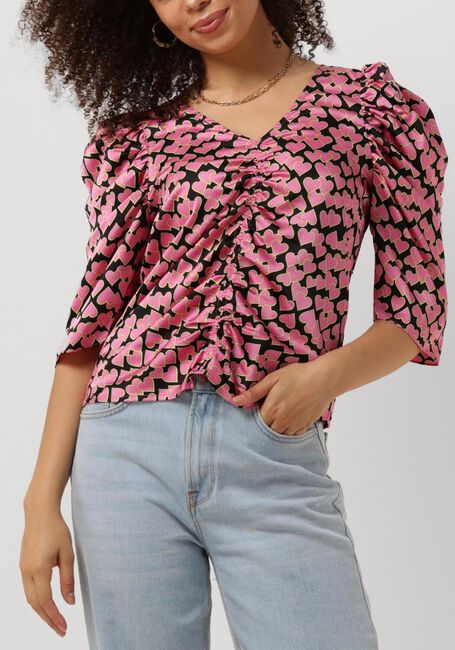 Roze CO'COUTURE Blouses FLASHY HEART DRAPE BLOUSE - large