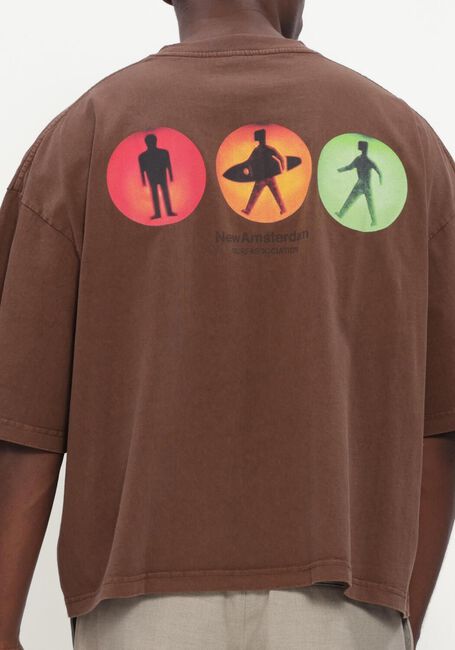 Bruine NEW AMSTERDAM SURF ASSOCIATION T-shirt TRAFFIC TEE - large