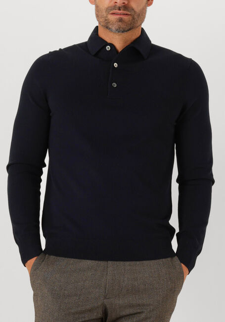 Donkerblauwe PROFUOMO Trui POLO ONEPIECE LUXURY BASIC - large