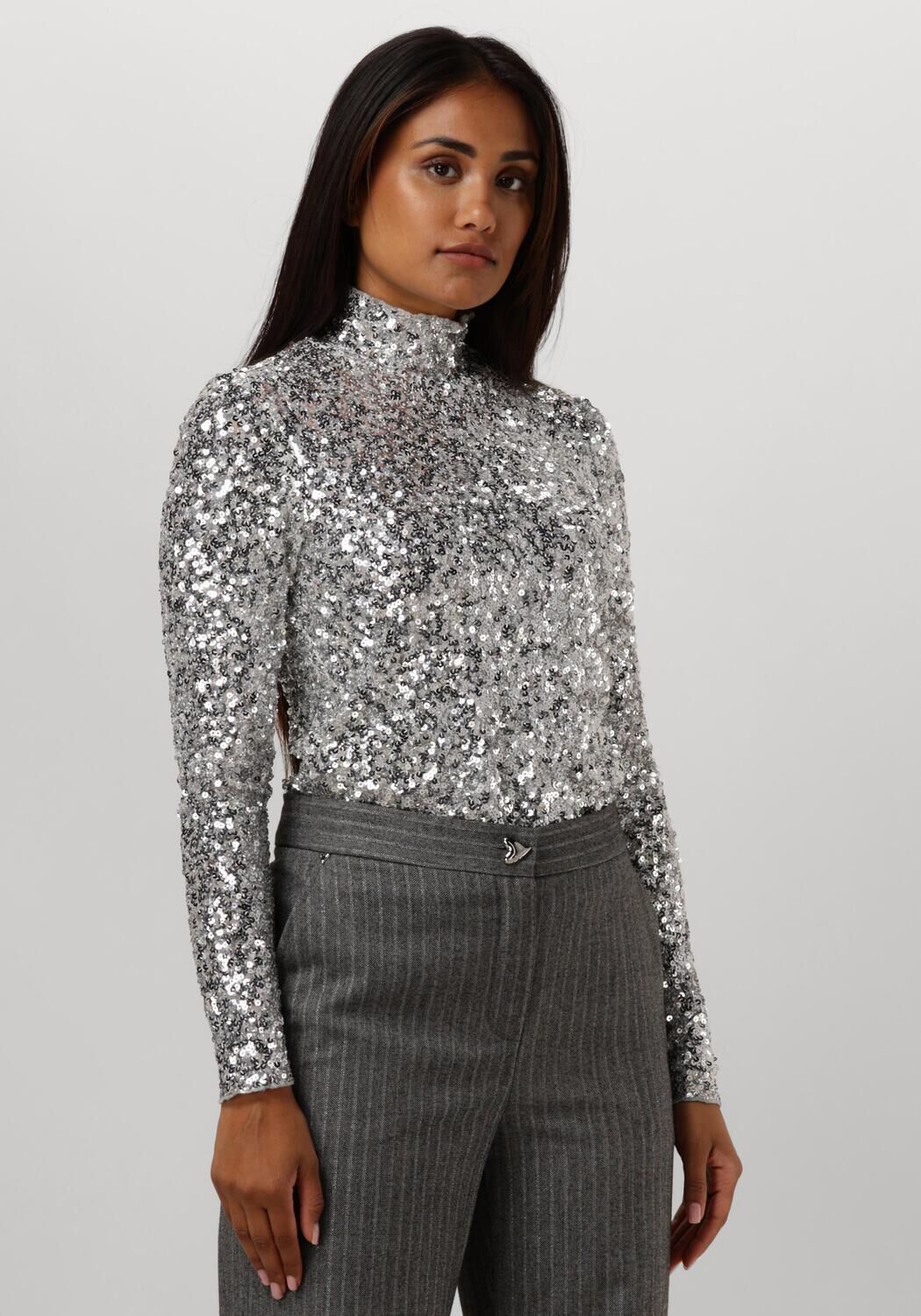 Bruuns Bazaar Longsleeve Dames Garget Hanni Blouse, Maat: S, Kleur: Zilver