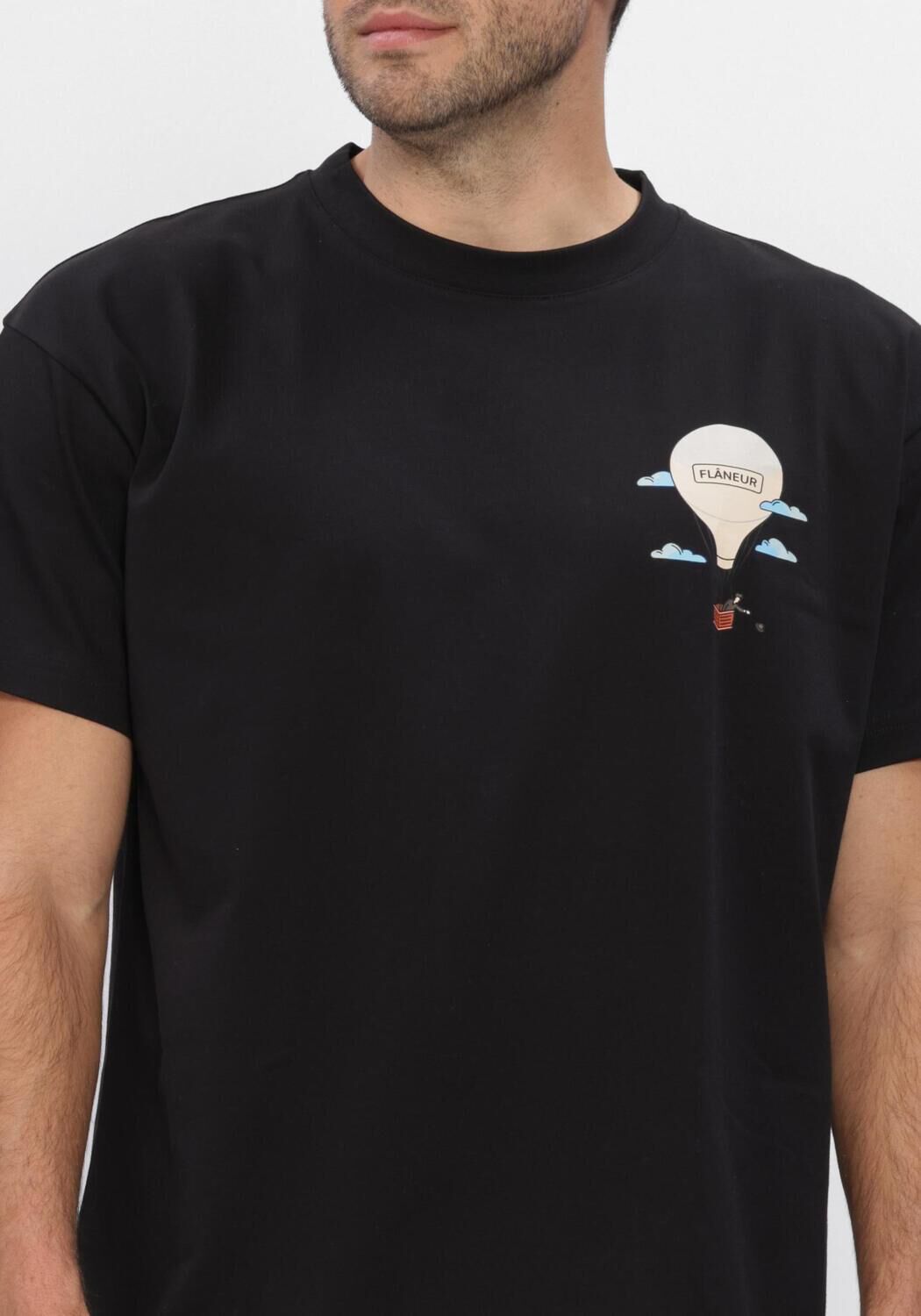 Zwarte FLANEUR T-shirt AERONAUTIQUE T-SHIRT - large