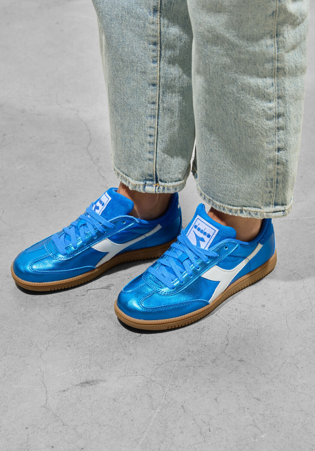 Blauwe DIADORA HERITAGE Lage sneakers TRAINER METALLIC - large