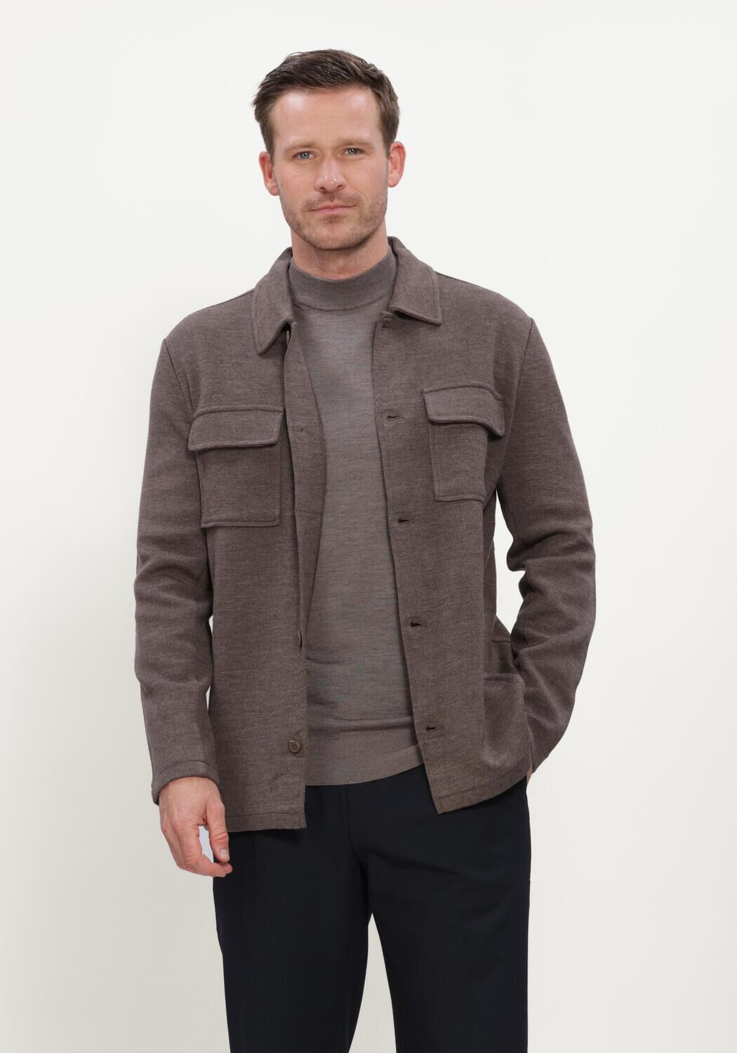 Bruine STEFANO LAURAN Overshirt OVERSHIRT - large