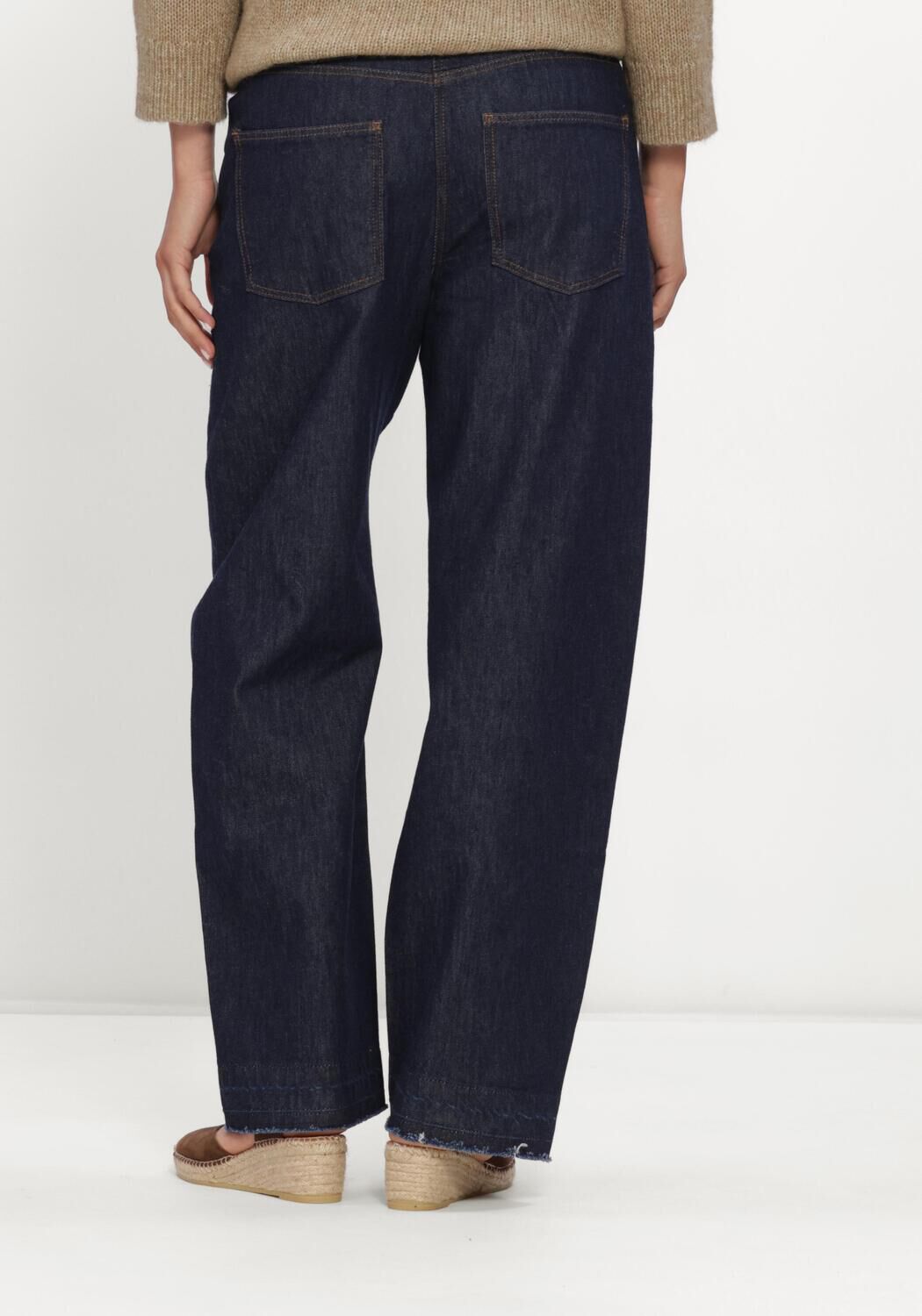 Donkerblauwe LUISA CERANO Wide jeans AUTHENTIC-BARRELLEG-DENIM - large