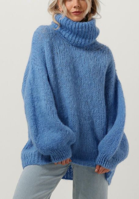 Blauwe AMERICAN DREAMS Coltrui PEPPER ROLL NECK ALPACA PULLOVER - large