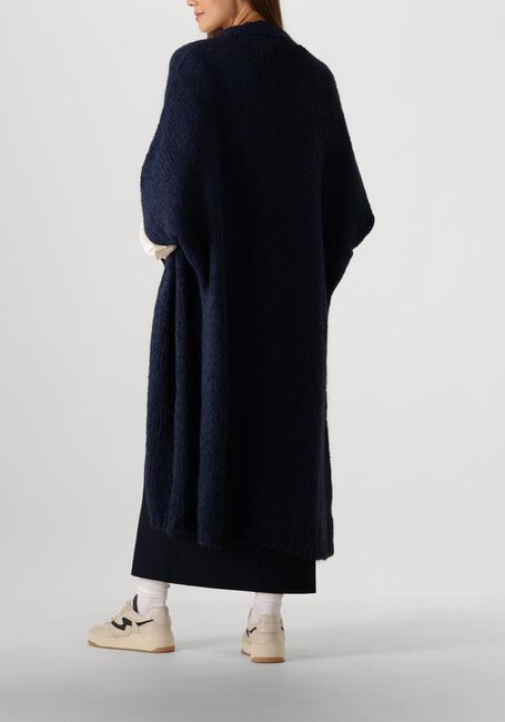 Blauwe SUMMUM Vest KIMONO CARDIGAN RUSTIC MOHAIR BLEND KNIT - large