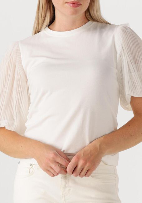 Gebroken wit DANTE6 Top ANNISSA PUFFY TULLE TEE - large