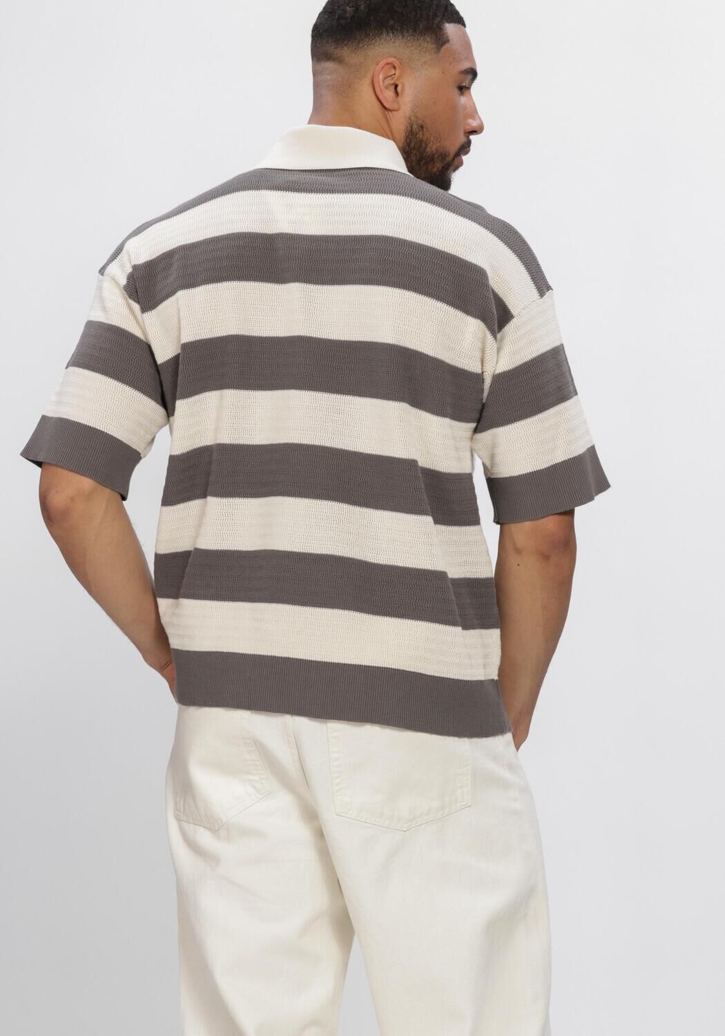 Grijze AMI PARIS Polo SHORT SLEEVES POLO WITH AMI DE COEUR PATCH - large