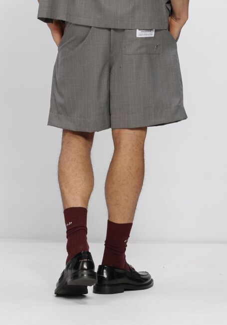 Grijze NEW AMSTERDAM SURF ASSOCIATION Korte broek WOOL WORK SHORTS GREY W/PINK PINSTRIPES - large