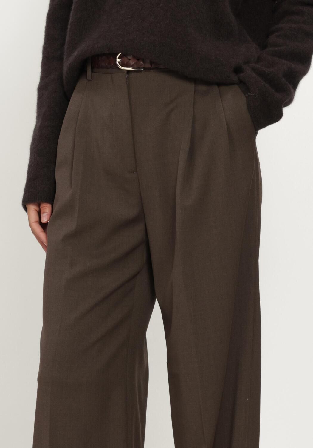 Bruine FILIPPA K Wijde broek DARCEY WOOL TROUSERS - large