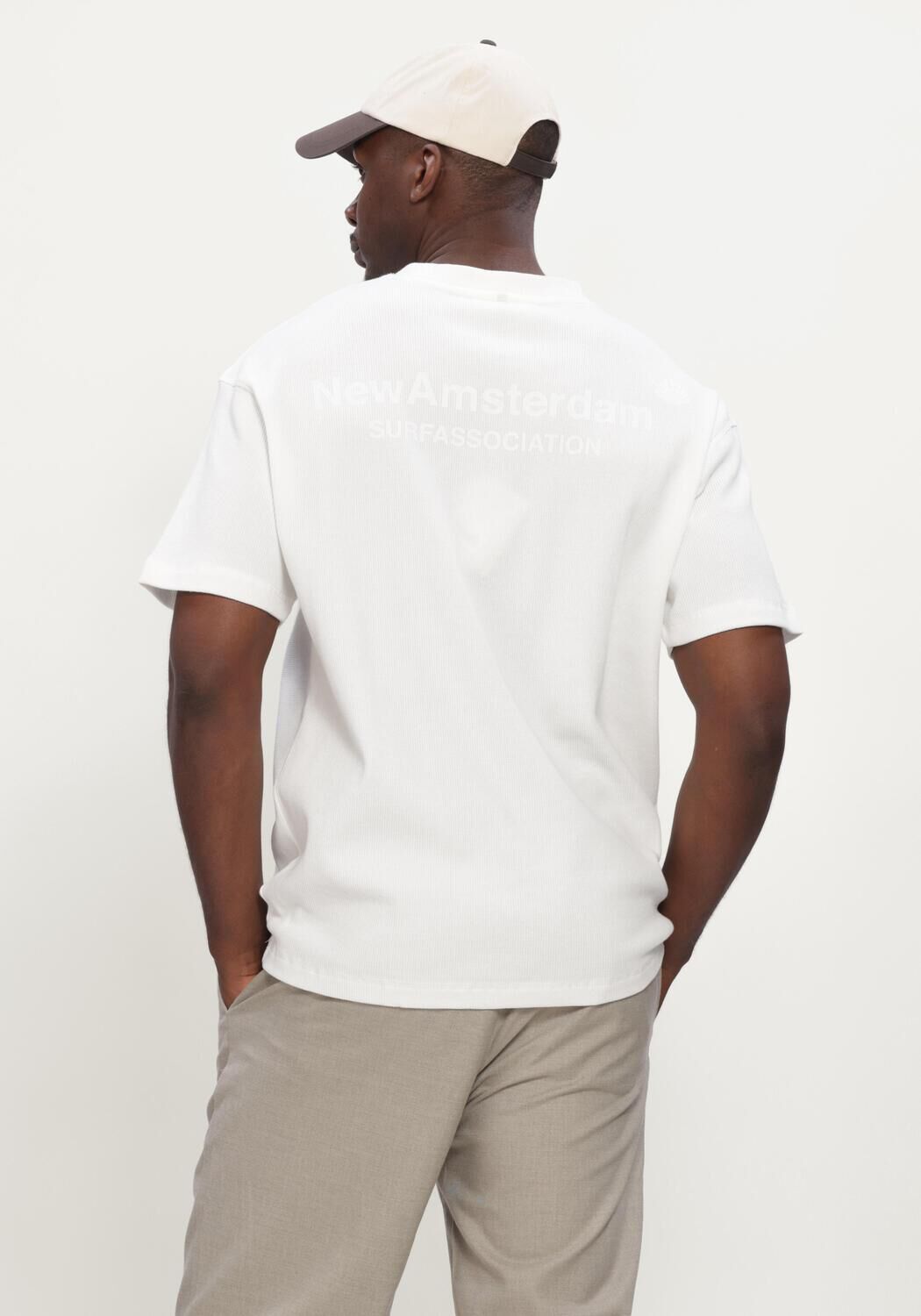 Gebroken wit NEW AMSTERDAM SURF ASSOCIATION T-shirt LOGO TEE WAFFLE - large