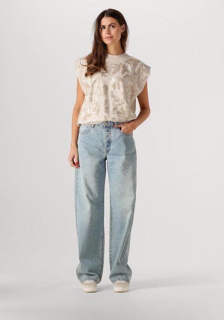 Beige SUMMUM Top SLEEVELESS EMBELLISHED SWEATSHIRT - large