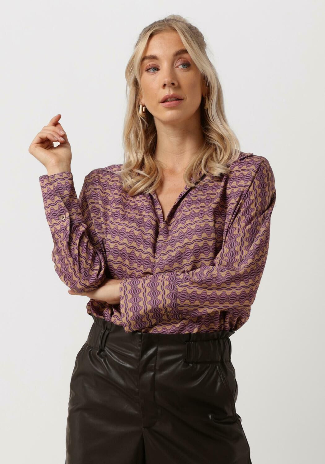 Access Blouse Dames W2-2110-1036, Maat: S/M, Kleur: Paars