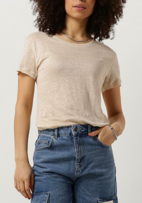 Beige SECOND FEMALE T-shirt PEONY O-NECK TEE - large