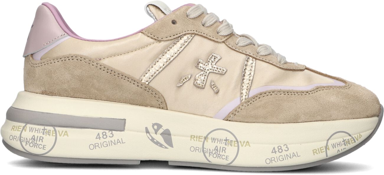 Premiata Lage Sneakers Dames Cassie, Maat: 41, Materiaal: Suède, Kleur: Beige