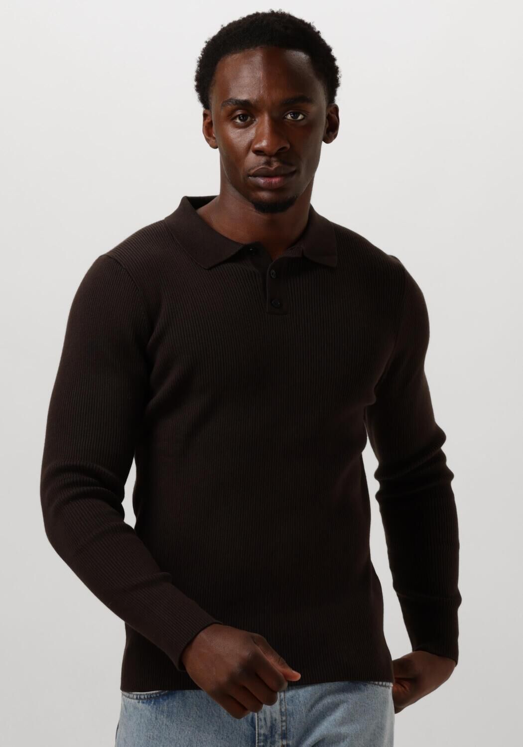 Drykorn Polo Heren Tesuan, Maat: L, Kleur: Bruin