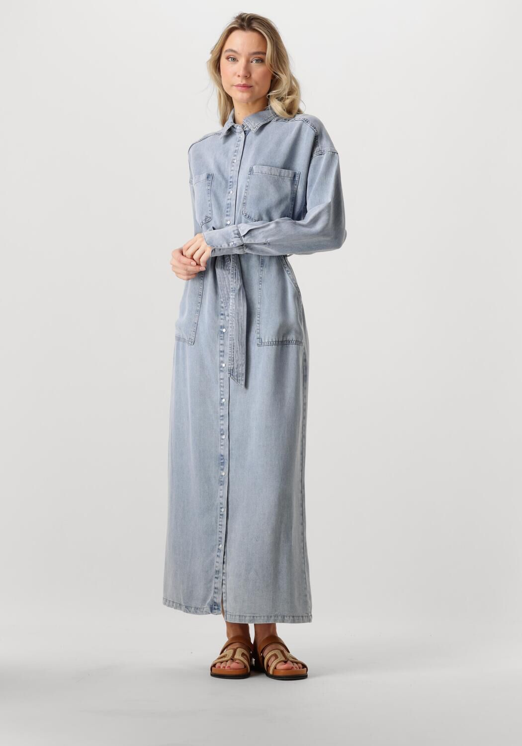 AAIKO Maxi Jurk Dames Dilien Ten 549, Maat: L, Kleur: Lichtblauw