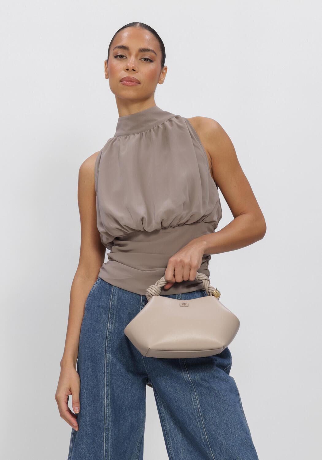 Bronzen ROTATE Top CHIFFON RUNCHED TOP - large