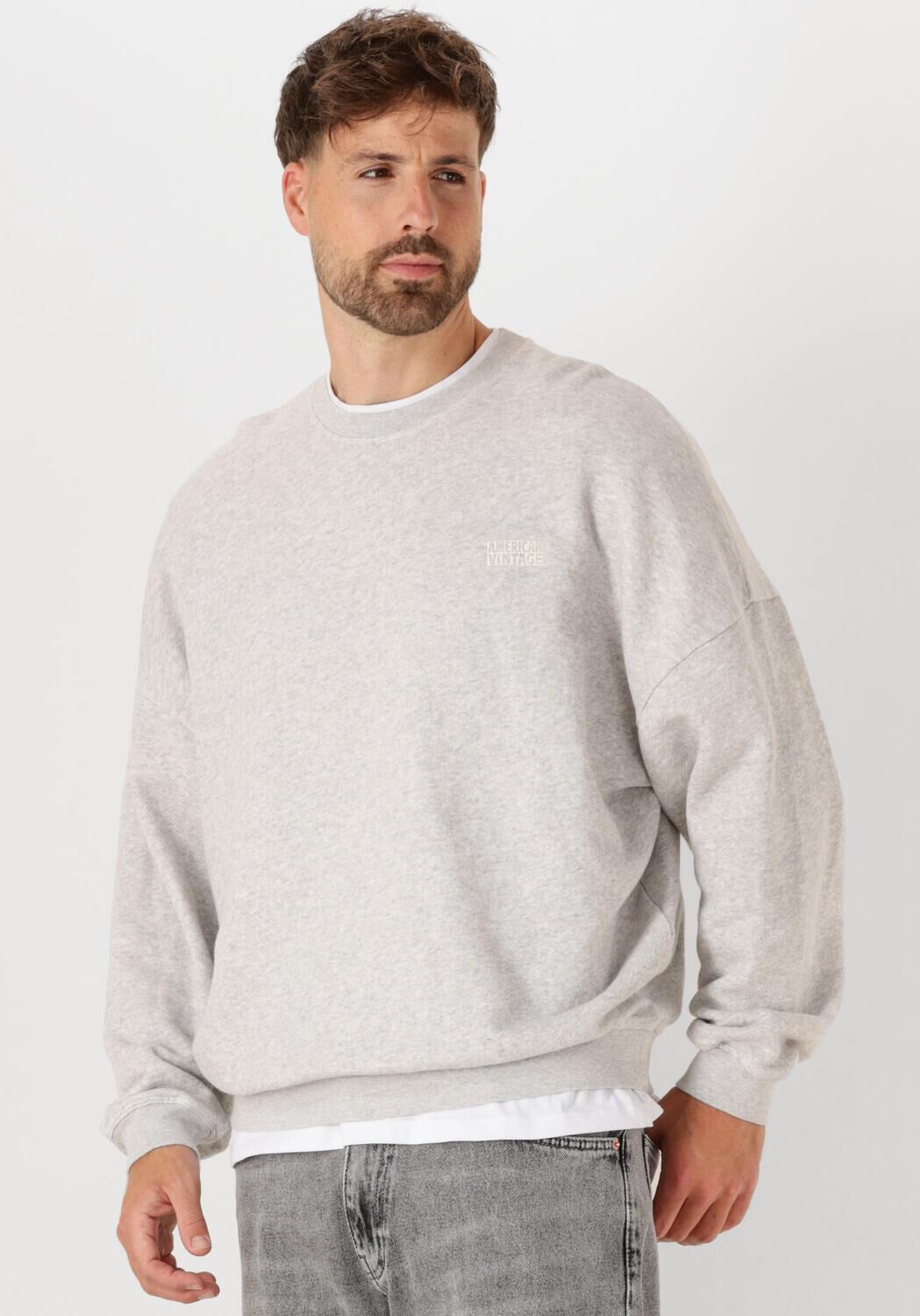 American Vintage Sweater Heren Kodytown Men, Maat: M/L, Kleur: Grijs