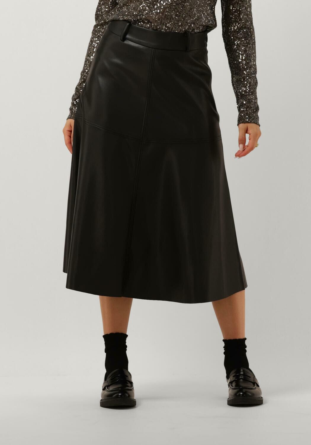Bruuns Bazaar Midirok Dames Vegani Imma Skirt, Maat: 34, Kleur: Zwart