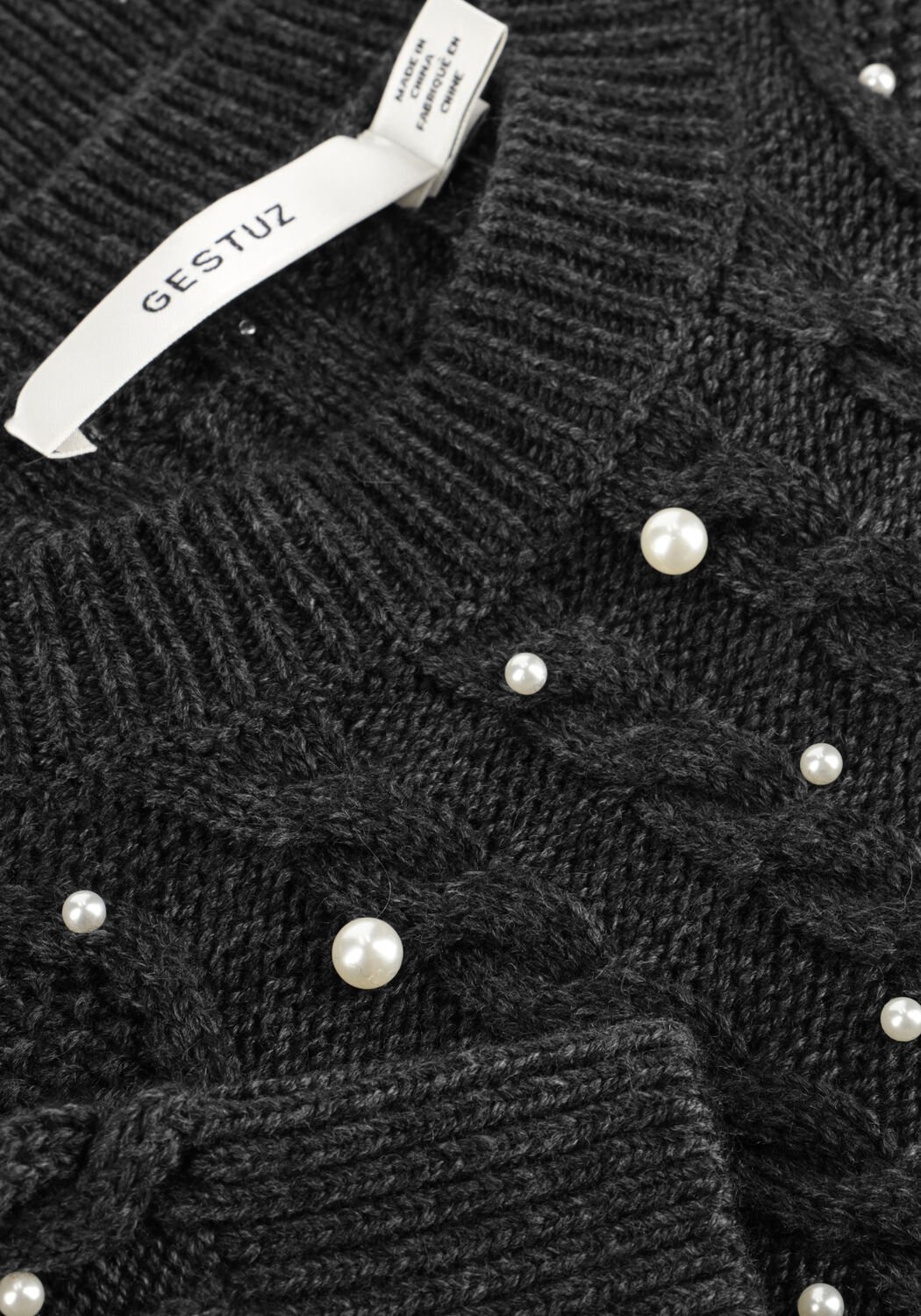 Donkergrijze GESTUZ Trui GZTAIBA DECO PULLOVER - large