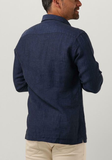 Donkerblauwe GENTI Casual overhemd LINNEN S7054-1120 - large