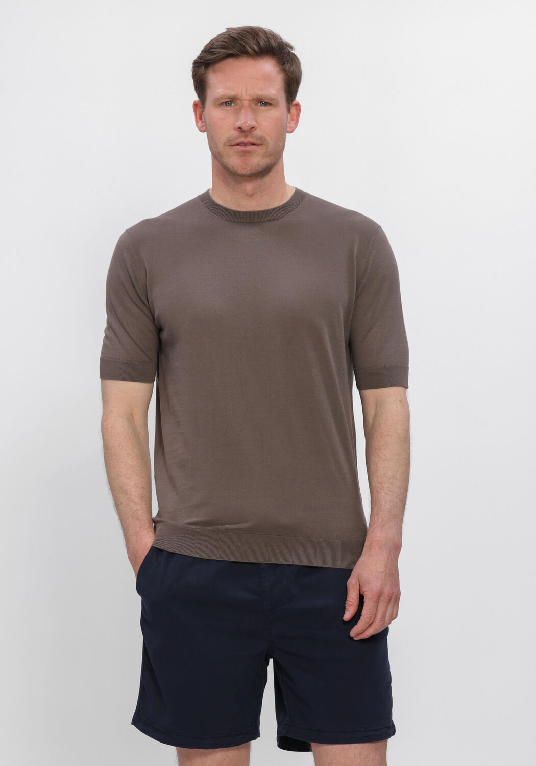 Taupe FILIPPO DE LAURENTIIS T-shirt G. COLLO MC - large