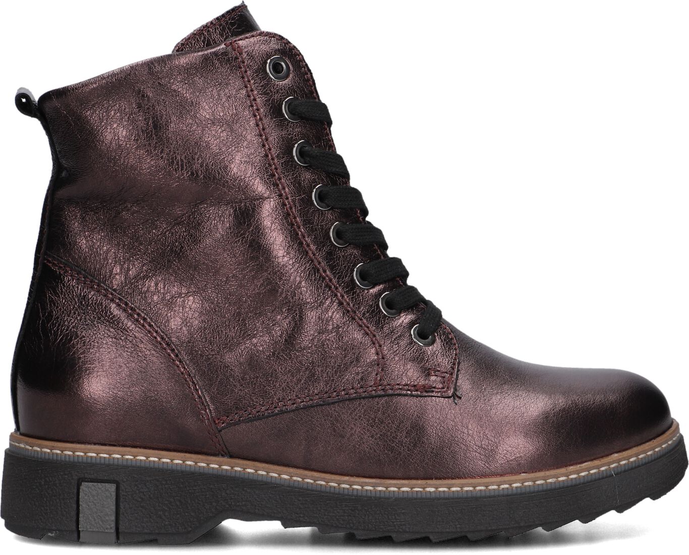 Waldläufer Veterboots Dames Met H Veterbooty, Maat: 37,5, Materiaal: Leer, Kleur: Paars