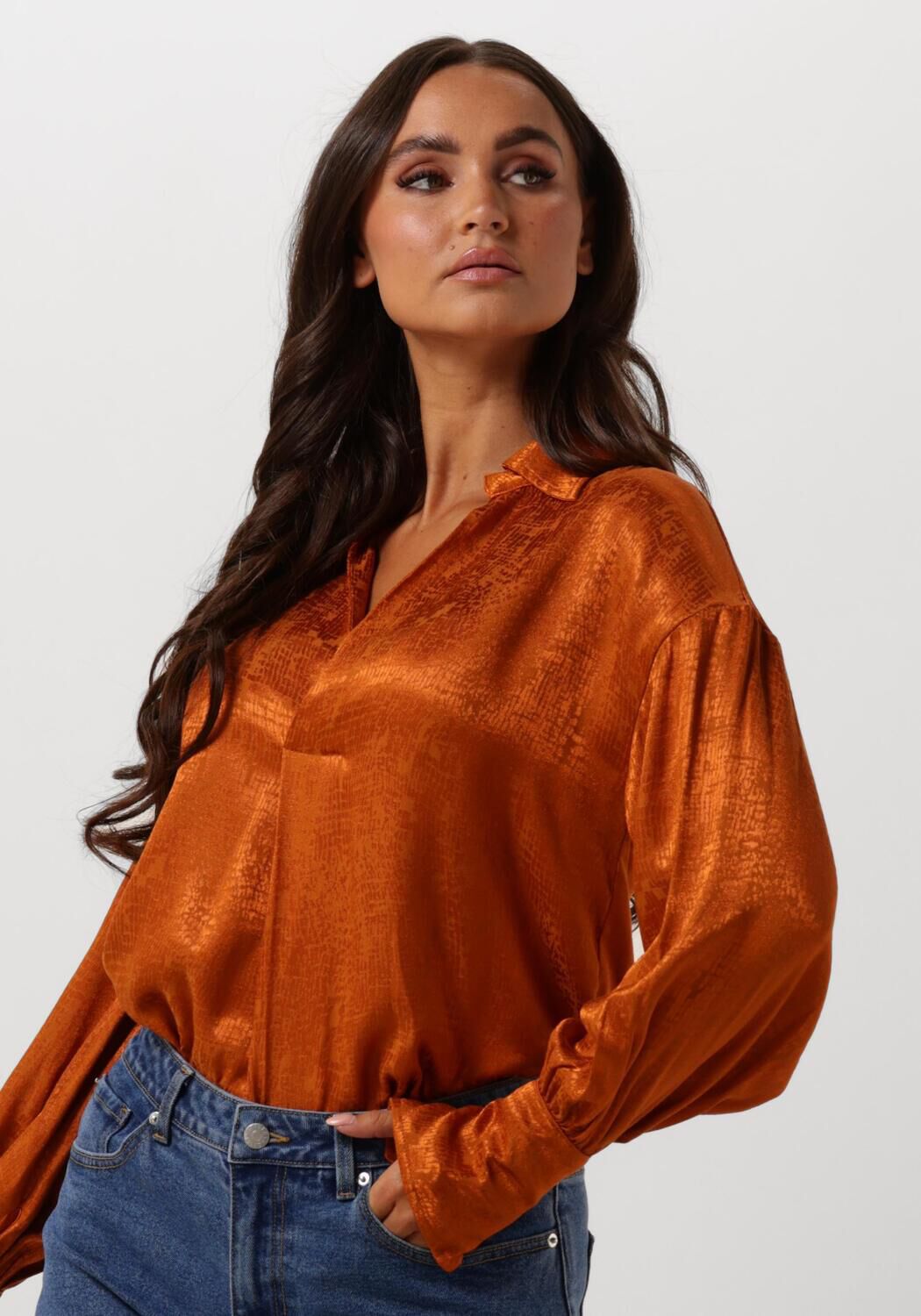 Amaya Amsterdam Blouse Dames Evi Blouse, Maat: M, Kleur: Oranje