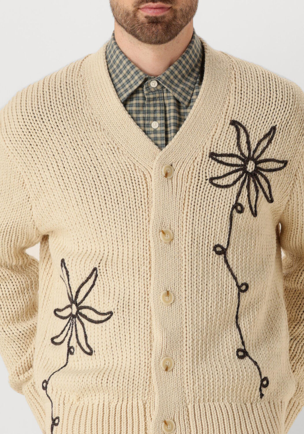 Ecru NN.07 Trui MIKA FLOWER 6620 - large