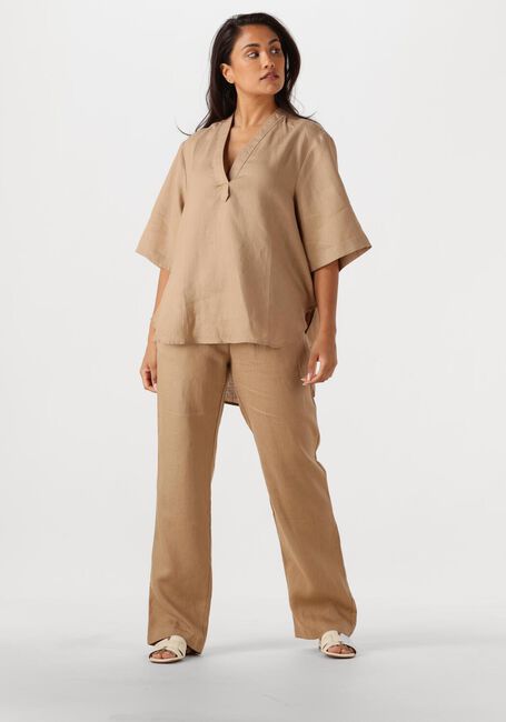 Beige RESORT FINEST Top SHORT SLEEVE BLOUSE - large