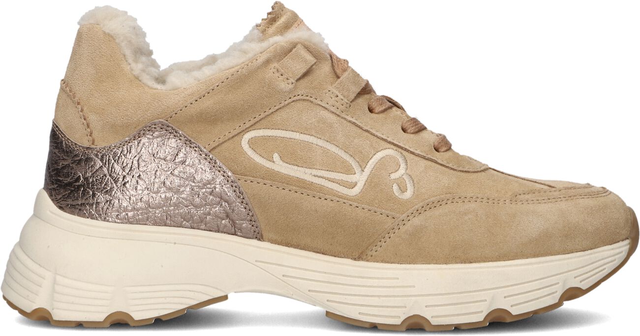 Fred de la Bretoniere Lage Sneakers Dames Mariola Sign Teddy Lining, Maat: 38, Materiaal: Suède, Kleur: Zand